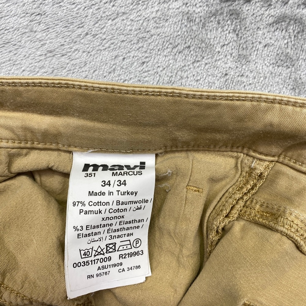 Mavi Jeans Marcus Khaki Tan Straight Leg Pants Mens 34 Fits 33"‎ Preppy Grunge - Picture 6 of 8